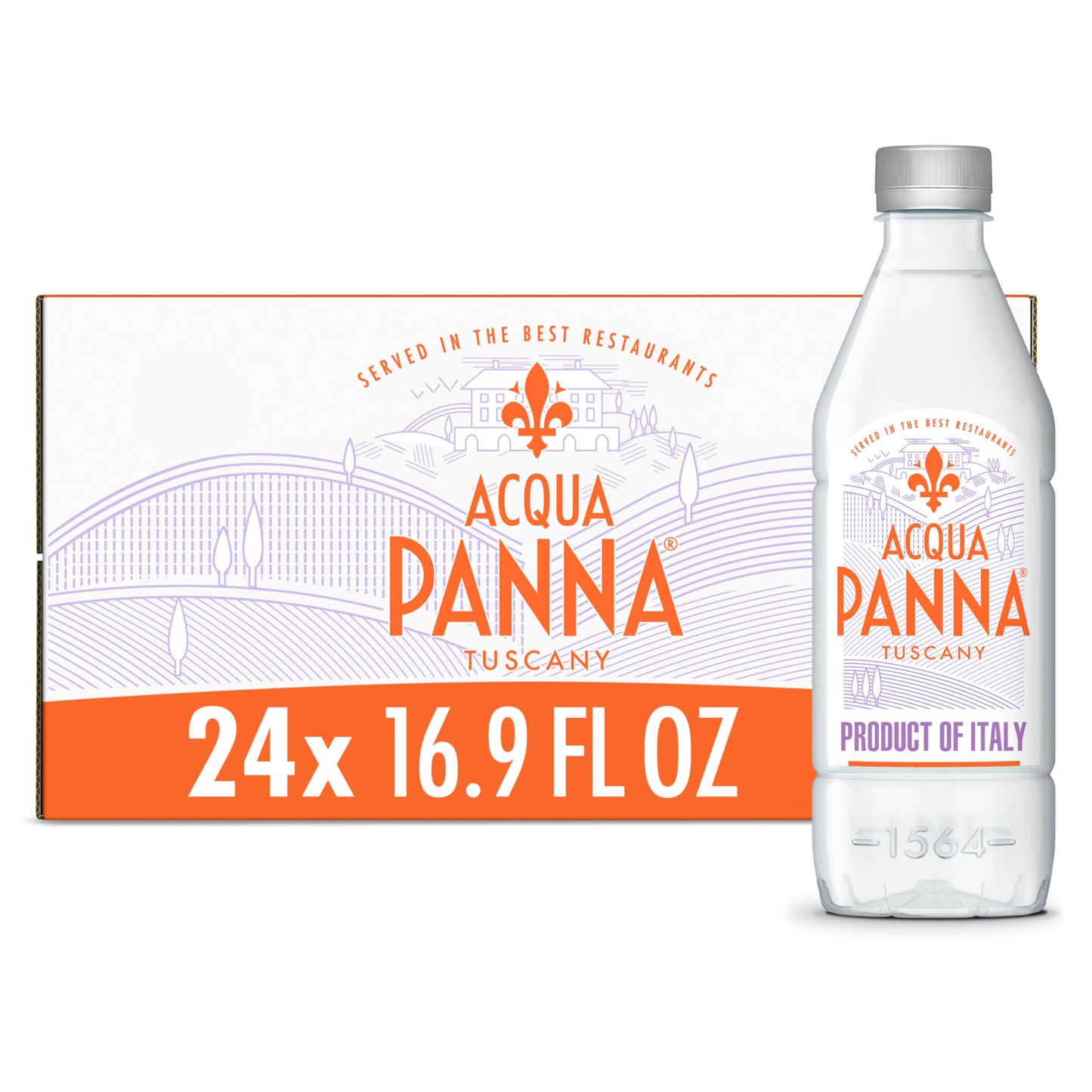 Acqua Panna Natural Spring Water, 16.9 Fl. Oz. Plastic Bottles, Pack of 24