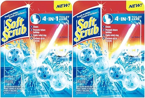Soft Scrub 4-in-1 Toilet Care Rim Hanger, Sapphire Waters, 1.76 Ounce (Pack of 2)