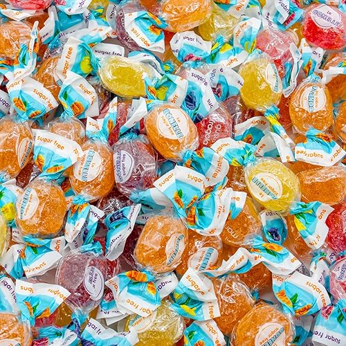 Bonelle Sugar Free Jelly Fruit Candy 2 lb - Italian Jelly Candy for Diabetics, 4 Fruit Flavors, Low Carb, Keto Friendly, Individually Wrapped