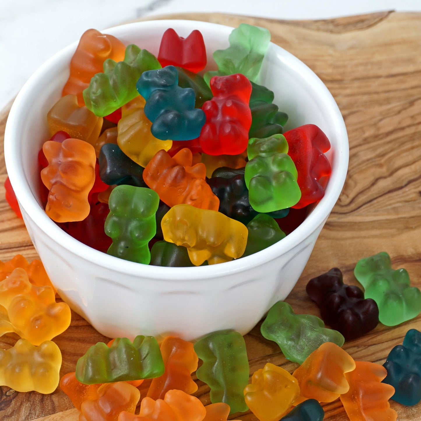 Gummy Bears, 1 Pound Bulk Bag Gummies, Assorted Fruity Flavors (Tangerine, Strawberry, Pineapple, Lemon and Blueberry), Gummy Chewy Candy for Kid's