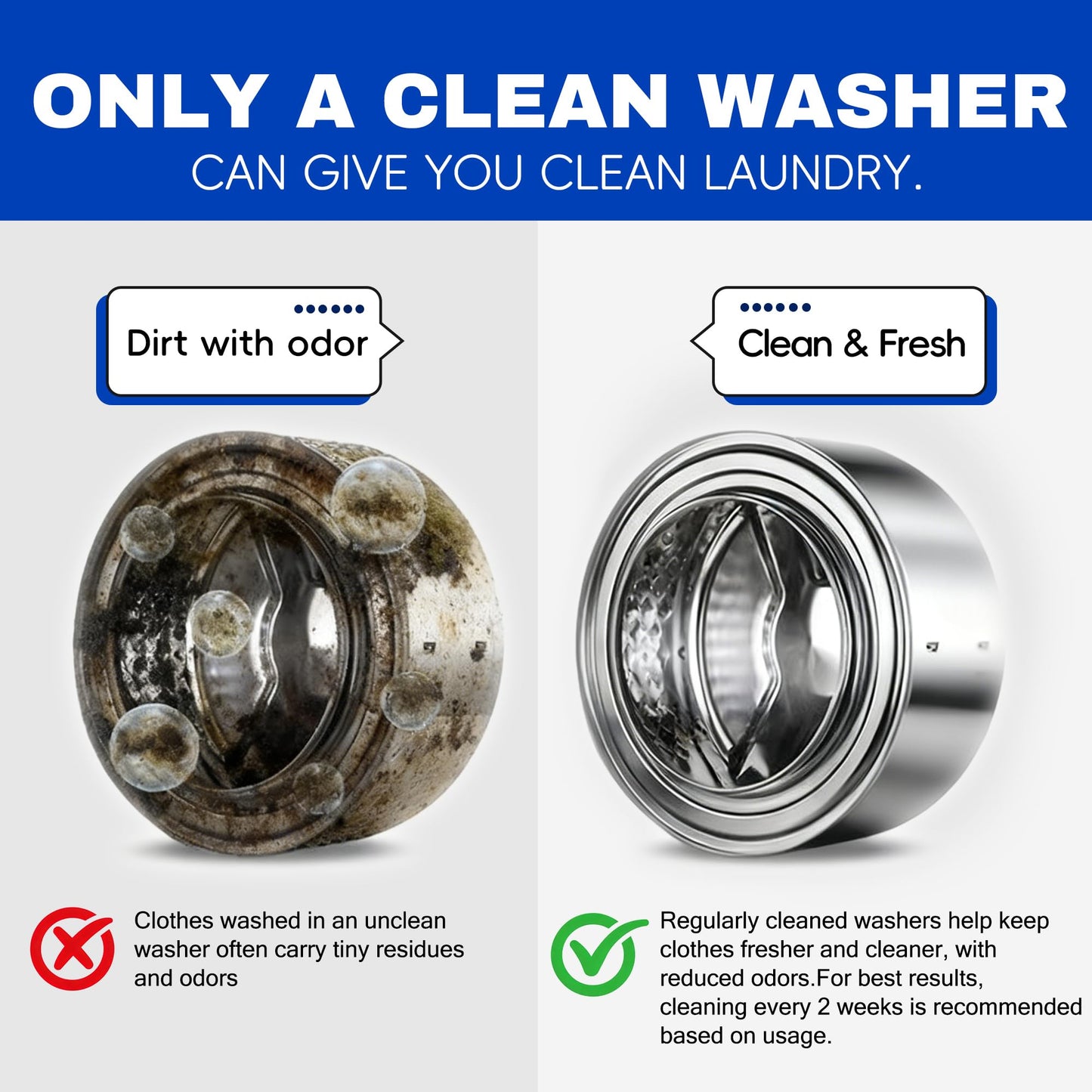 Ribub Washing Machine Cleaner Tablets, 30 Pack Deep Cleaning for HE & Top Load Washers, Septic Safe, Helps Reduce Odor-Causing Residue, Supports Drum
