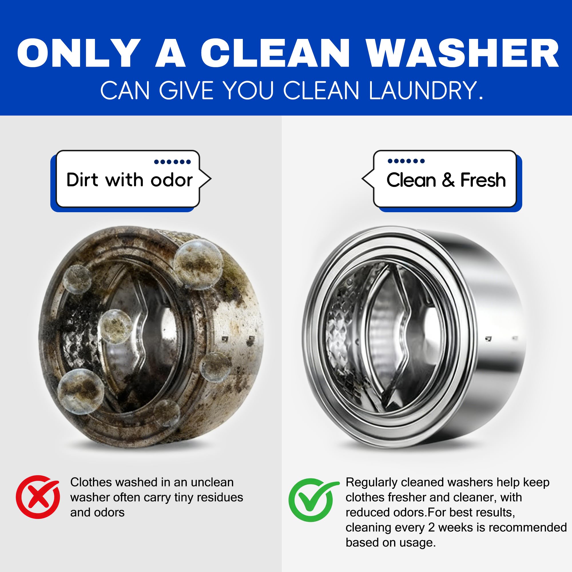 Ribub Washing Machine Cleaner Tablets, 30 Pack Deep Cleaning for HE & Top Load Washers, Septic Safe, Helps Reduce Odor-Causing Residue, Supports Drum