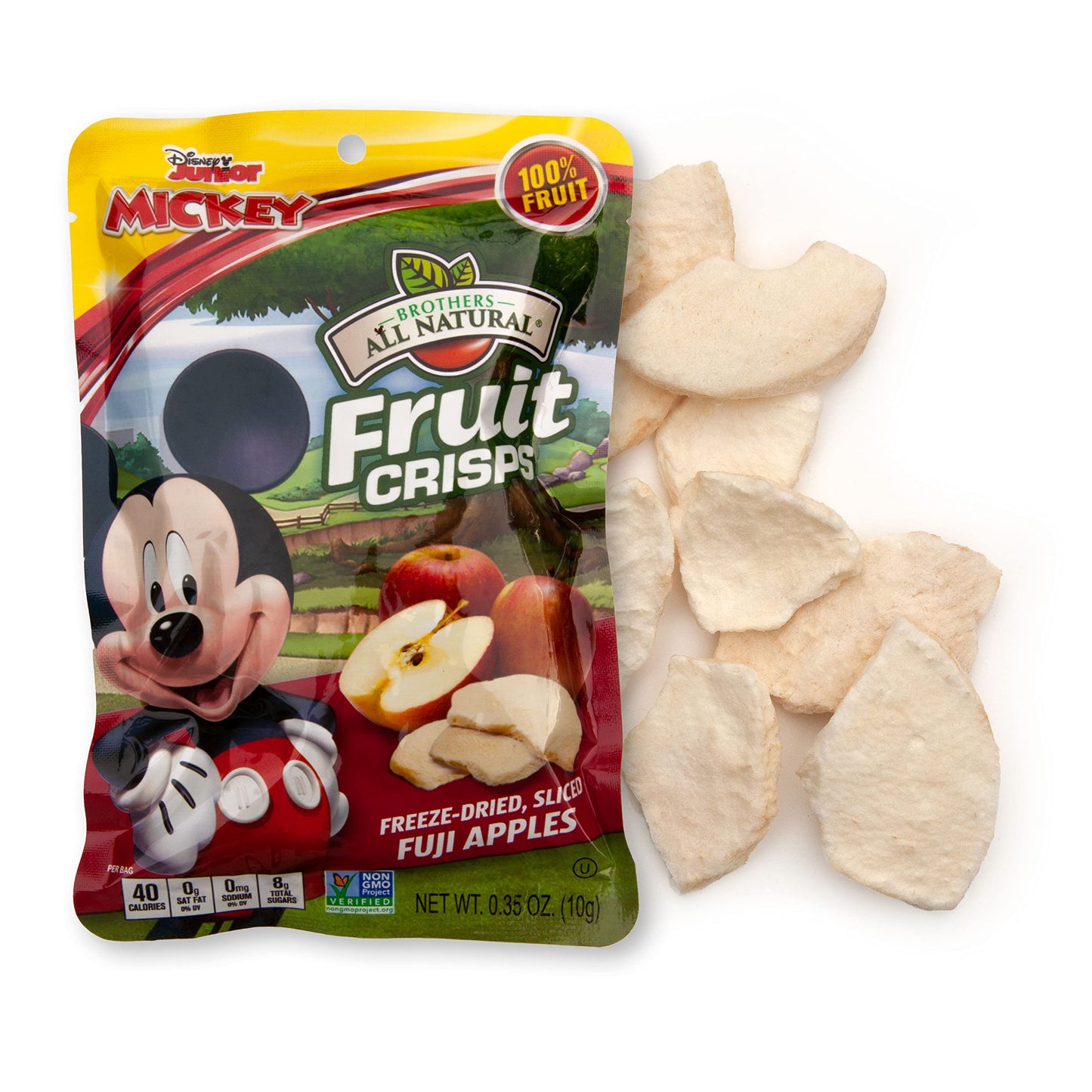 Brothers All Natural Disney Freeze Dried Fruit Crisps, Variety Pack, 12 Single Serve Bags, Fuji Apple, Strawberry, Strawberry and Banana, Made