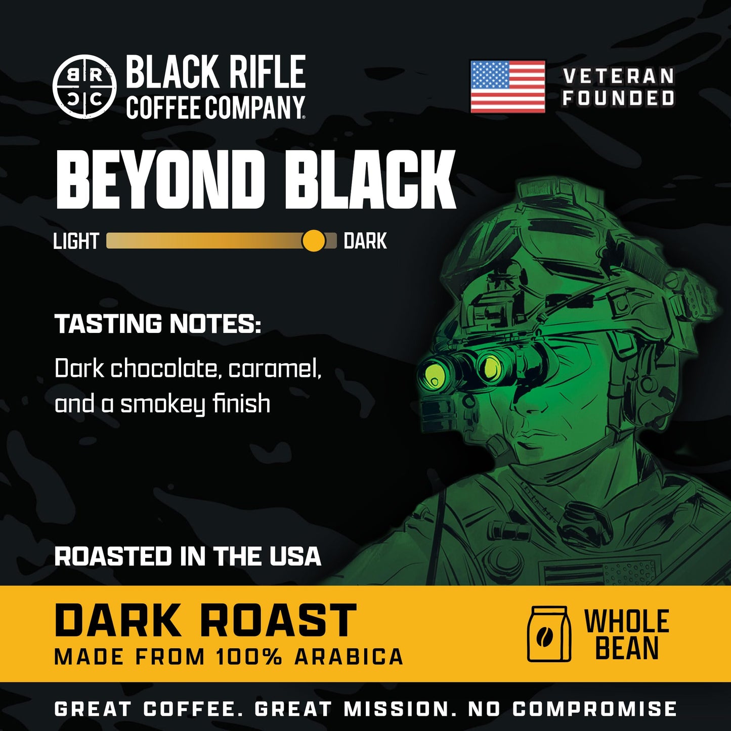 Black Rifle Coffee Company Beyond Black, 5 lb Bag, Whole Bean Coffee Dark Roast - Roasted Blend Made from Arabica Beans - Colombian & Brazilian Beans