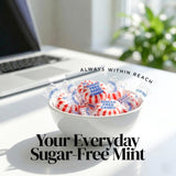 Sugar Free Peppermint Hard Candy, 1 lb. Bulk Bag, Individually Wrapped Refreshing Starlight Mints, Low Calorie Sugar Free Candy for Candy Bowls