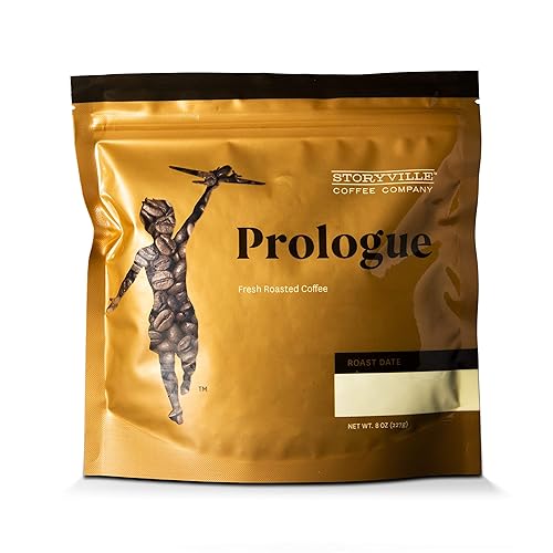 Storyville Prologue Blend Whole Bean Coffee, Medium-Dark Roast, Fresh Roasted Premium-Grade 100% Arabica, Smooth, Low Acidity, Never Bitter, 8 oz Bag