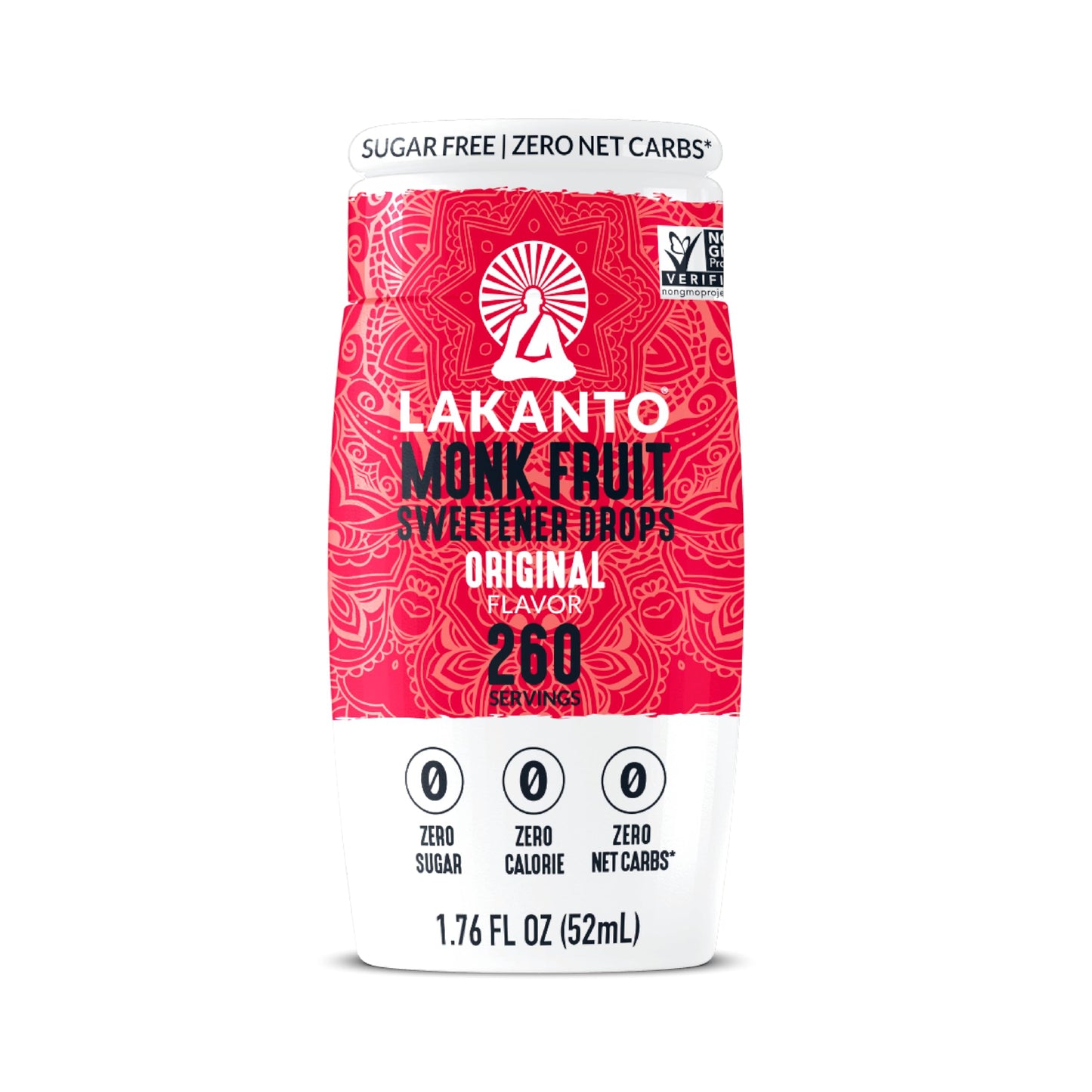 Lakanto Liquid Monk Fruit Extract Drops, Original, Erythritol Free Sugar Substitute Sweetener For Coffee, Tea, Smoothies, Oatmeal, Yogurt, Cocktails, Sugar Free, Vegan, Keto, Zero Sugar (1.76 Fl Oz)