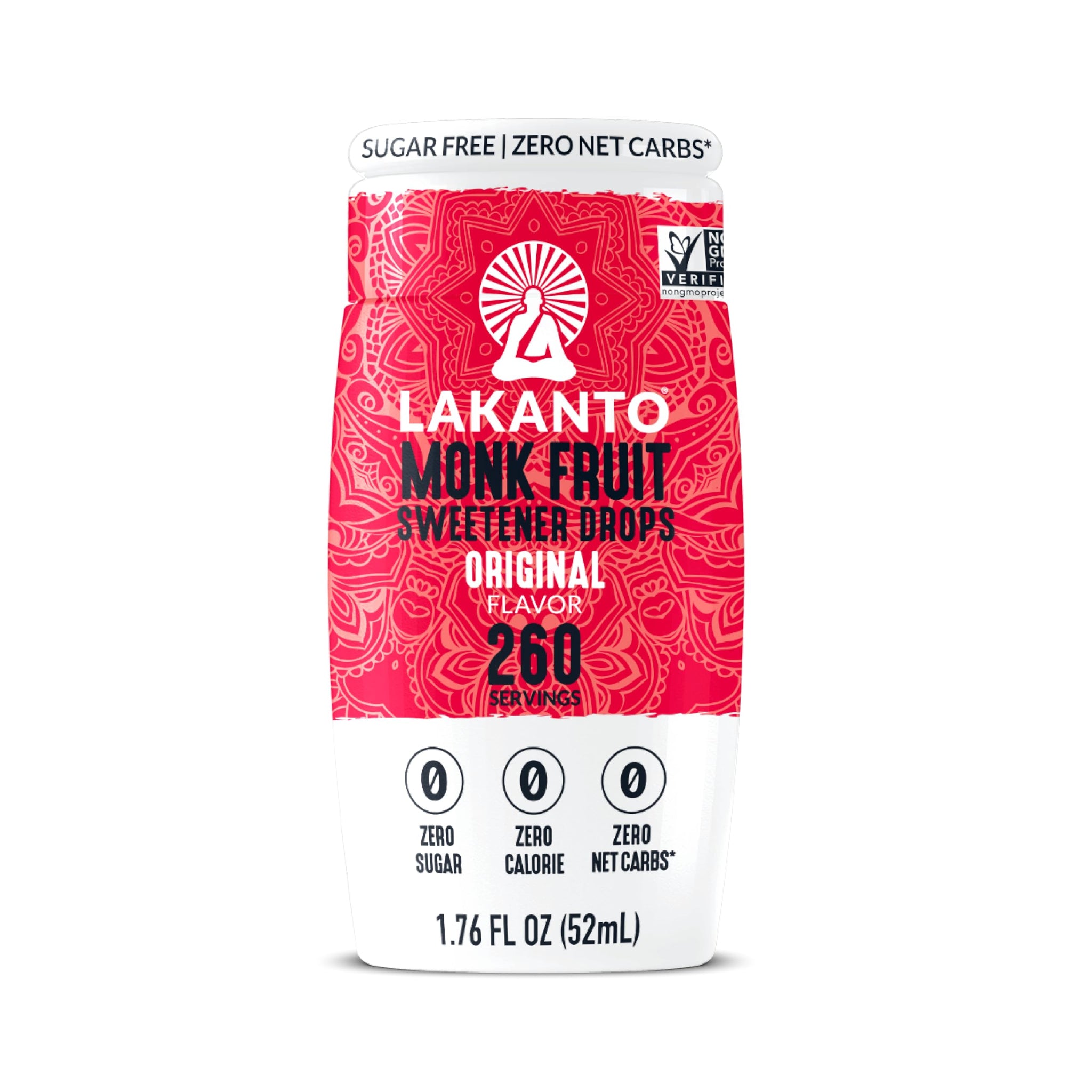Lakanto Liquid Monk Fruit Extract Drops, Original, Erythritol Free Sugar Substitute Sweetener For Coffee, Tea, Smoothies, Oatmeal, Yogurt, Cocktails, Sugar Free, Vegan, Keto, Zero Sugar (1.76 Fl Oz)