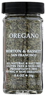 Morton & Bassett Oregano, 0.6 oz - Non-GMO, Salt-Free, Aromatic Herb for Pasta, Pizza & Mediterranean Cuisine