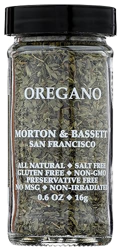 Morton & Bassett Oregano, 0.6 oz - Non-GMO, Salt-Free, Aromatic Herb for Pasta, Pizza & Mediterranean Cuisine