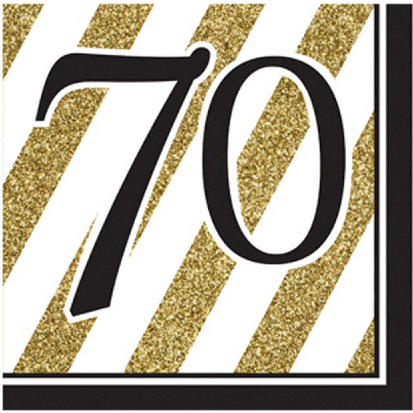 Creative Converting Black and Gold 60" Paper Luncheon Napkins