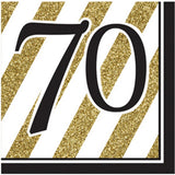 Creative Converting Black and Gold 60" Paper Luncheon Napkins