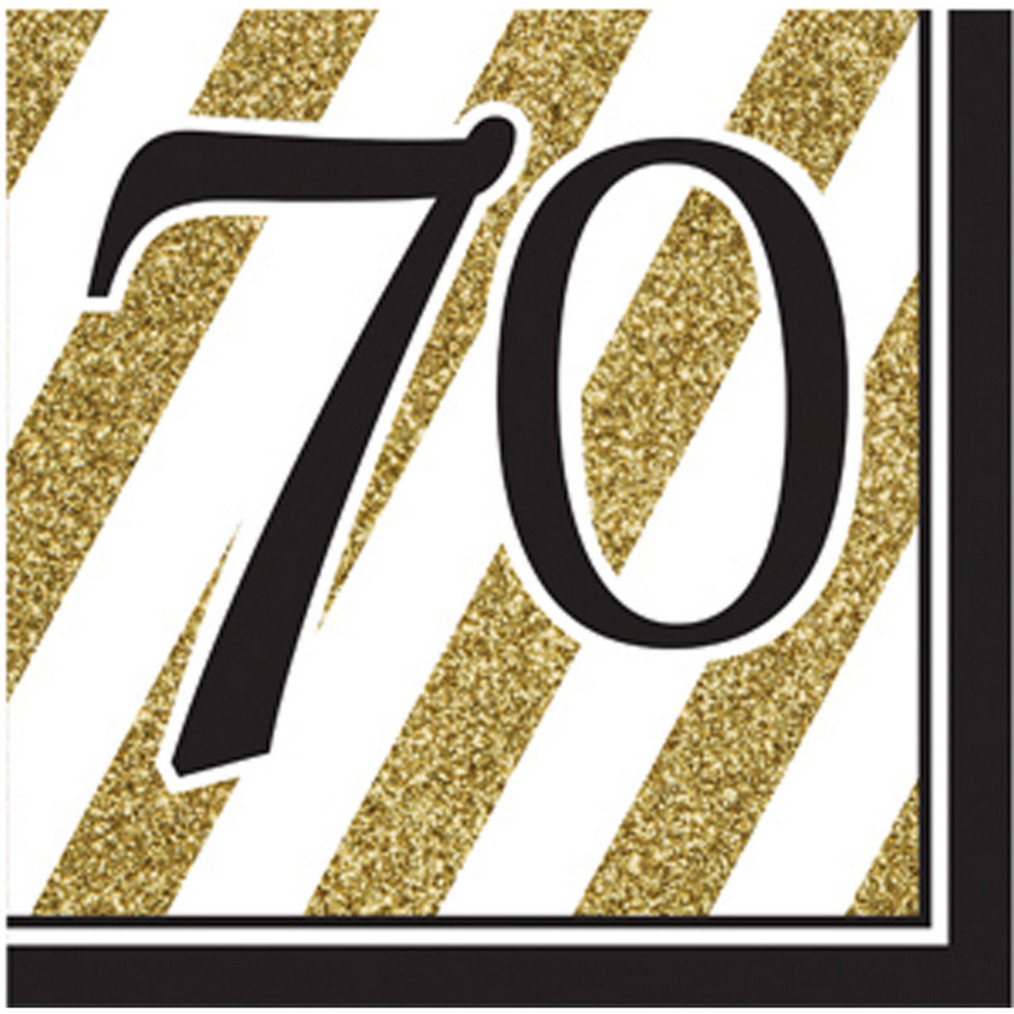 Creative Converting Black and Gold 60" Paper Luncheon Napkins