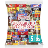 Chocolate Assorted Candy Variety Pack - 5 lb Bulk - Individually Wrapped Mixed Candy Bag - Assorted Chocolates Mix for Parties, Office, Holidays.