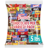 Chocolate Assorted Candy Variety Pack - 5 lb Bulk - Individually Wrapped Mixed Candy Bag - Assorted Chocolates Mix for Parties, Office, Holidays.