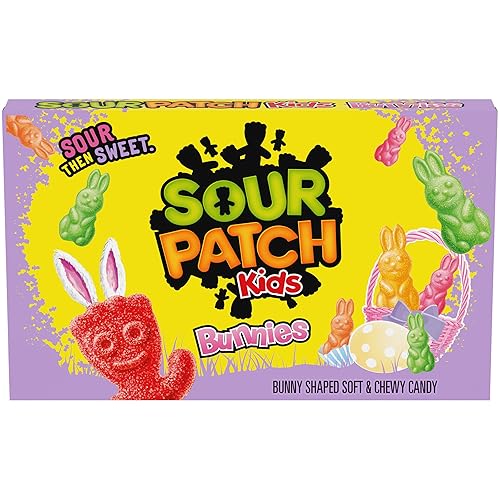SOUR PATCH KIDS Bunnies Candy, Easter Edition, 1 Movie Theater Box (3.1 oz.)
