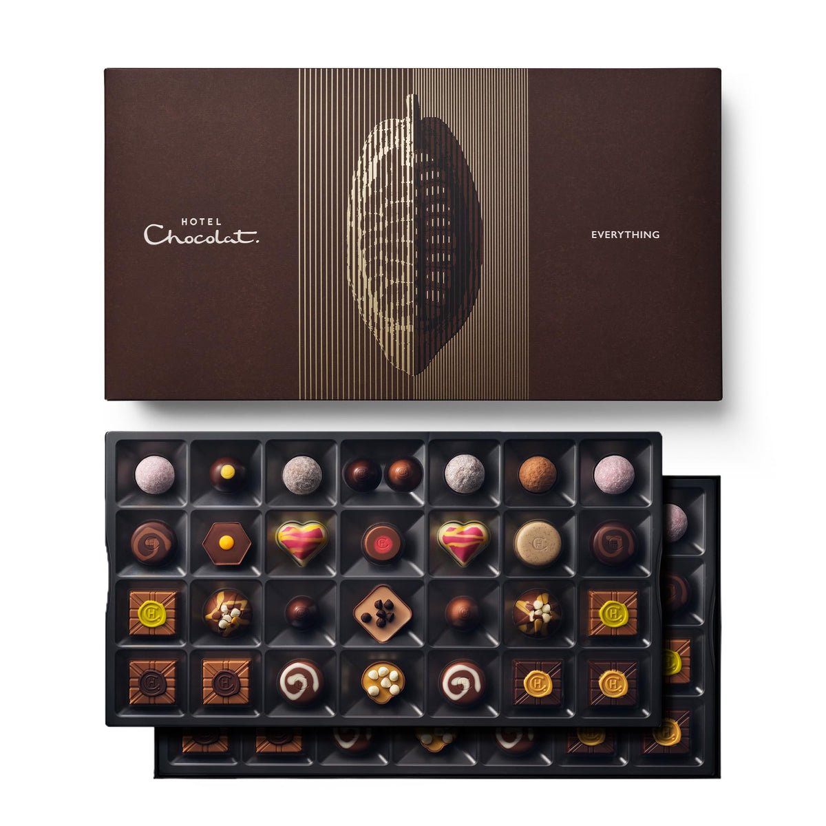 Hotel Chocolat Chocolate Gift Box - Assorted Milk, Dark & White Chocolates, 58 Pieces, Luxury Chocolate Gift