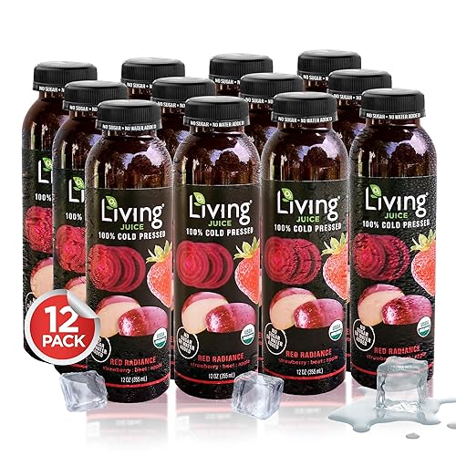 O2 Living Juice Cold Pressed Drink - Red Radiance Organic Juice Pack - No Added Sugar or Water, Naturally Sweetened from Fruits, Rich in Nutrients