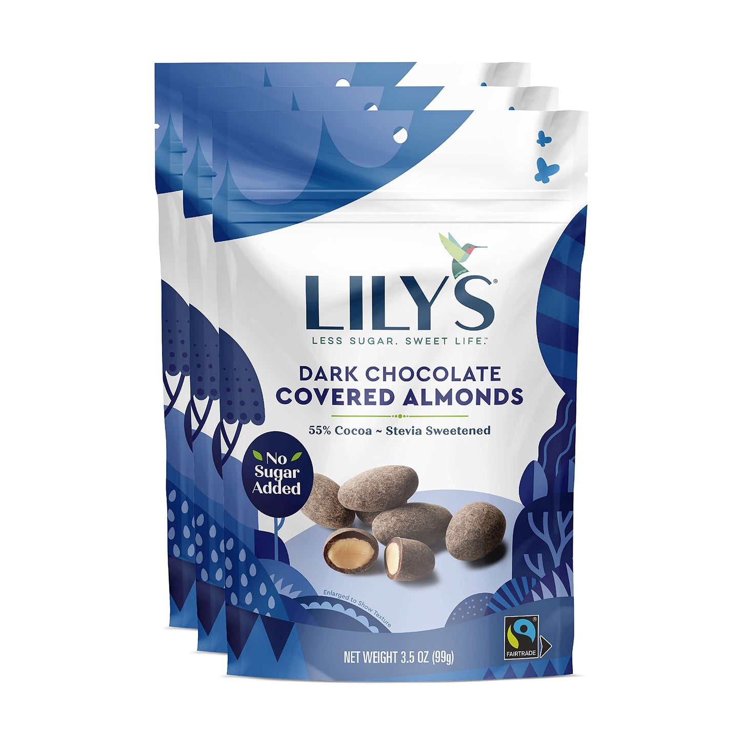 Dark Chocolate Covered Almonds by Lily's Sweets, Made with Stevia, No Added Sugar, Low-Carb, Keto-Friendly Christmas Candy | Fair Trade, Gluten-Free