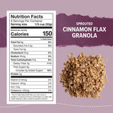 One Degree Organics Sprouted Oat Cinnamon Flax Granola Cereal, Glyphosate-Free, USDA Organic, Gluten-Free, Non-GMO, Vegan, Yogurt Smoothie Bowl