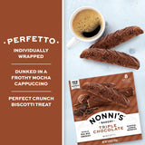 Nonni's Triple Chocolate Biscotti, Individually Wrapped Italian Cookie Snacks, 8 Servings (Pack of 1)