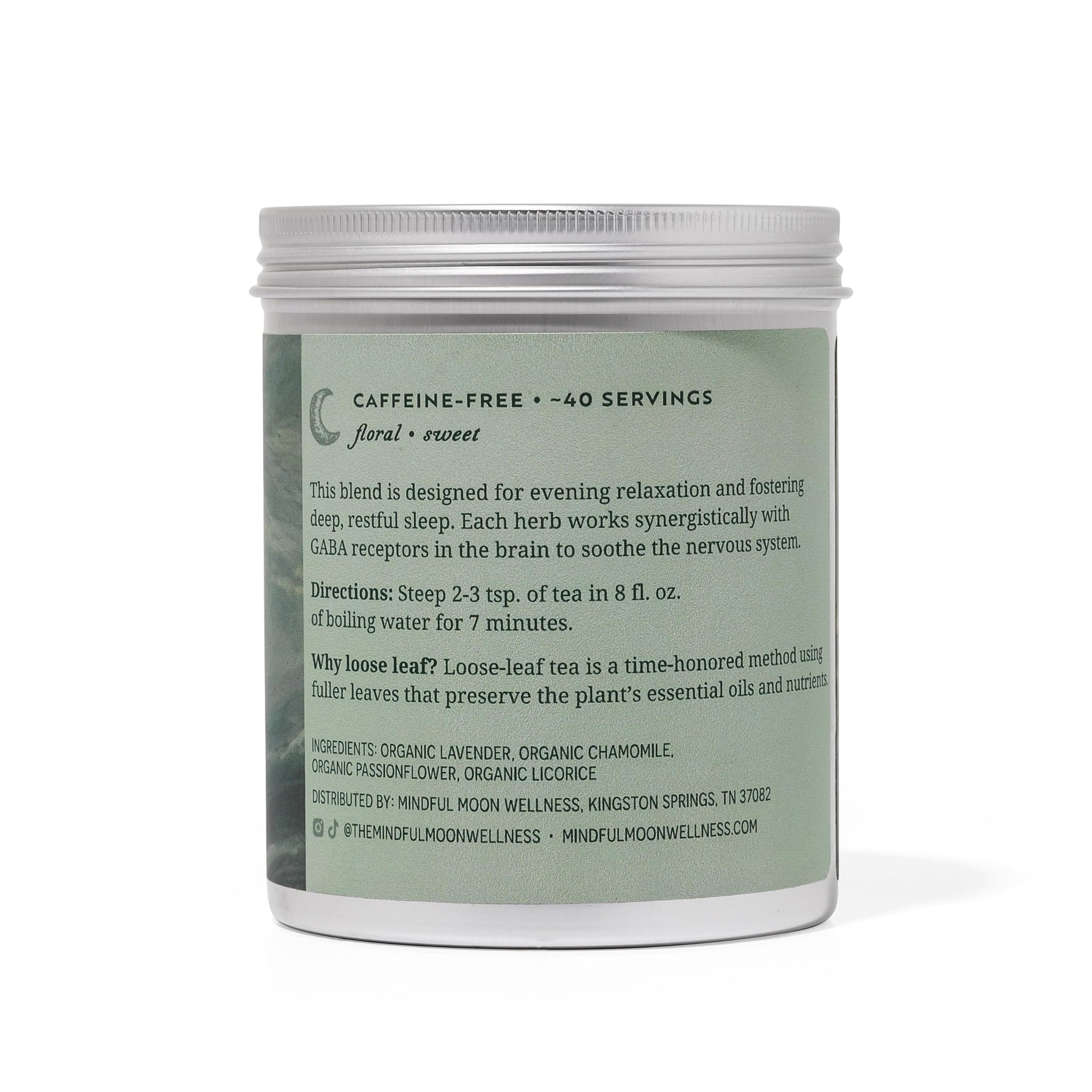 Sleep Herbal Tea by Mindful Moon - Calming Blend with Chamomile, Lavender & Passionflower - Caffeine-Free, Loose Leaf (Large)