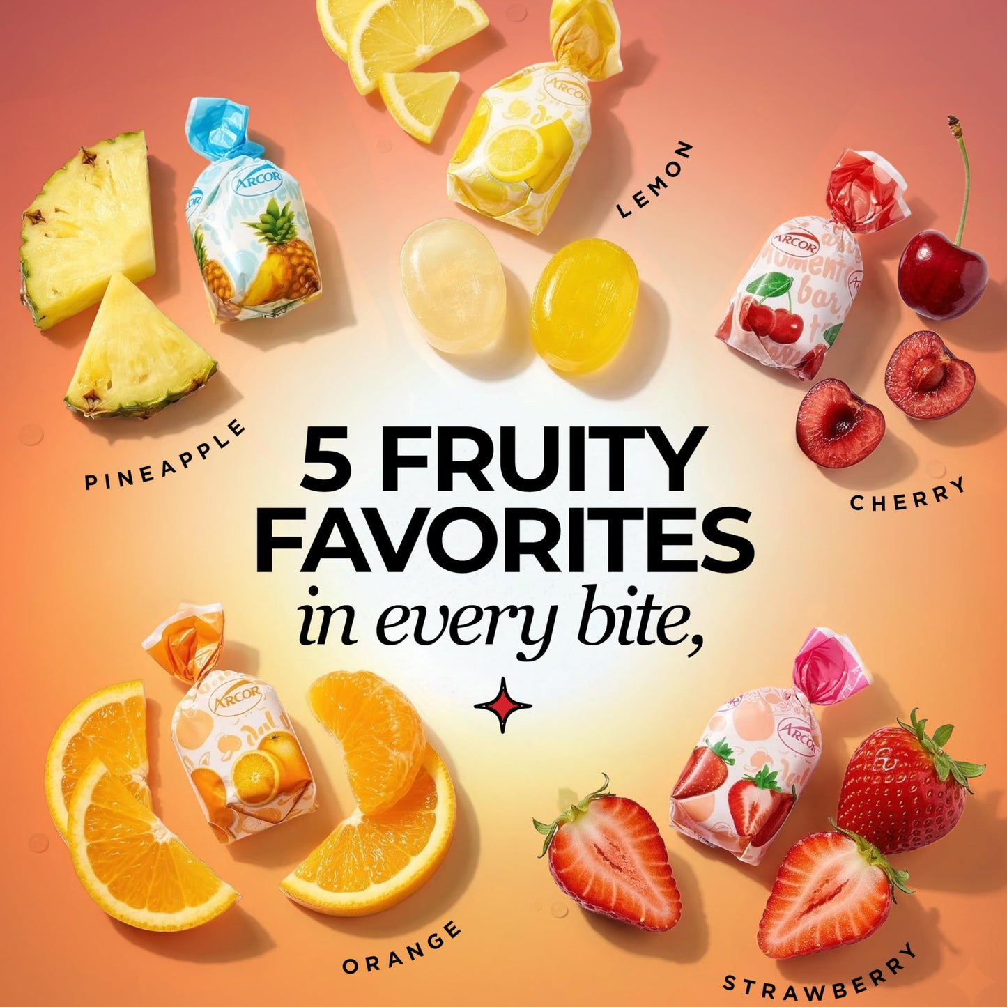 Fruit Filled Hard Candy Assorted 1lb. Bulk Bag, Individually Wrapped Candy for Candy Dishes, Office Bowls, Parties, and Everyday Treats