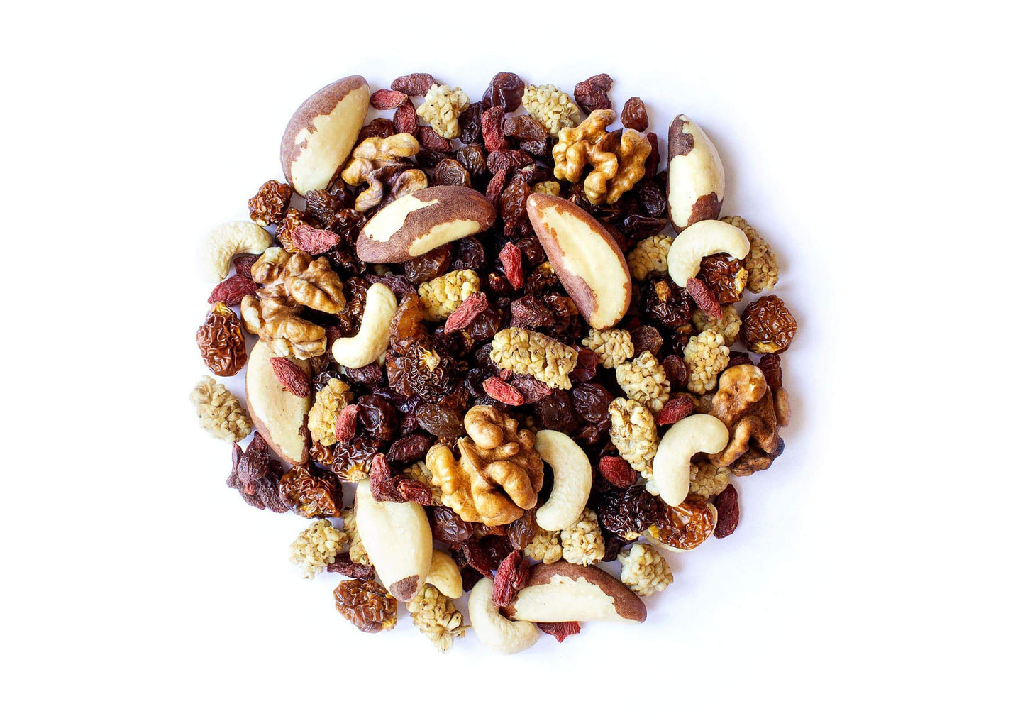 Super Nuts and Berries Trail Mix, 1 Pound - Raw Organic Nuts and Berries including Cashews, Walnuts, Brazil Nuts, Raisins, Mulberries, Golden Berries
