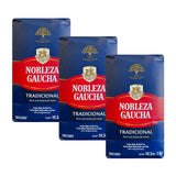 Nobleza Gaucha Yerba Mate Herbal Tea with Sterm | Traditional Argentina Brew USA-Specific Packaging 2.2 lbs - 3 Packs