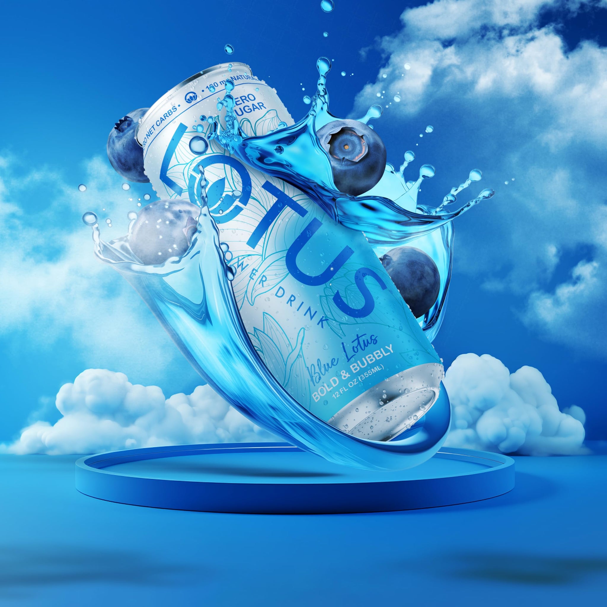 Blue Lotus Plant Power Drink™ | Sugar Free, Low Calorie | 160 mg Natural Caffeine from Green Coffee Bean | Plant-Based Ingredients | Zero Sugar | 10