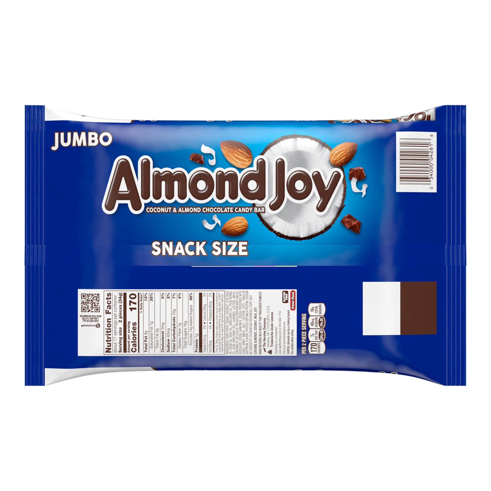 ALMOND JOY Coconut and Almond Chocolate Snack Size, Candy Jumbo Bag, 20.1 oz