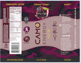 CAMO Energy Glow Black Cherry, 200mg Natural Caffeine, Collameta® Collagen Peptides, InnoSlim®, Zero Sugar, 12oz Cans, 24 Pack