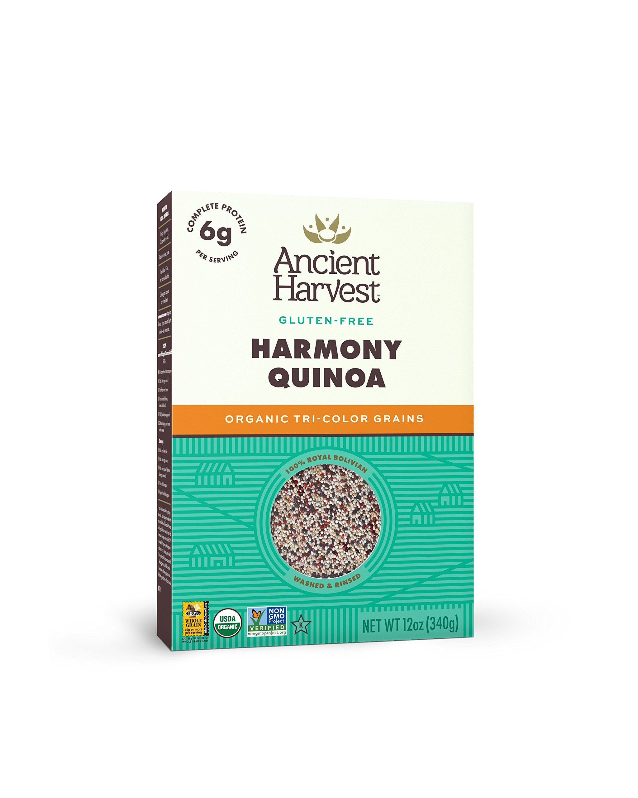 Ancient Harvest Organic Quinoa, Harmony Tri-Color Blend, 12 oz. Box, Essential Gluten-Free Whole Grain Quinoa Mix Packed with Protein, An Easy
