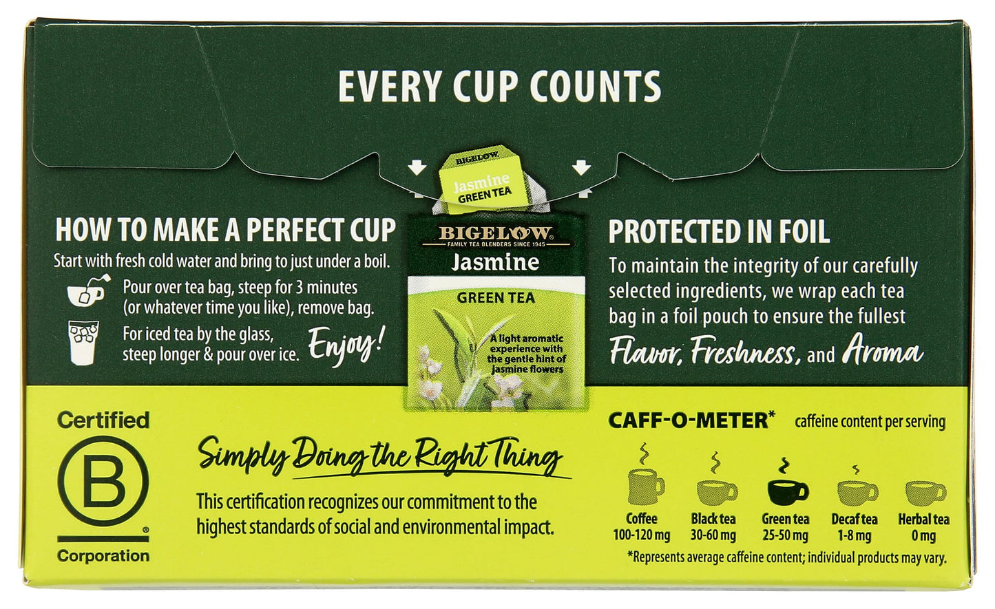 Bigelow Tea Jasmine Green Tea 20 Count (Pack of 1)