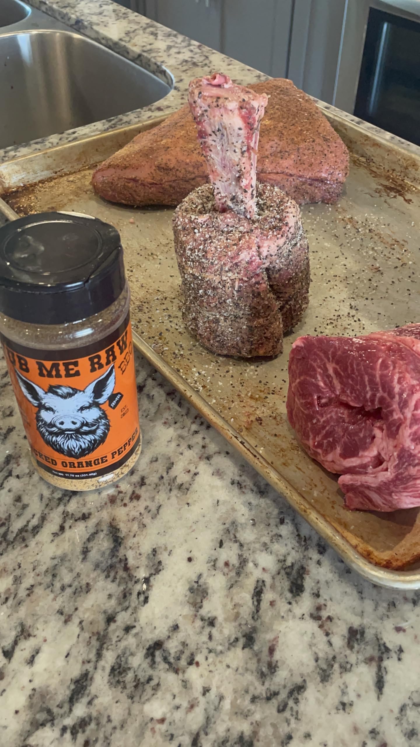 Rub Me Raw Cracked Orange Pepper Seasoning, Steak, Fish, Beef, Chicken, Shrimp, Jerky and More, Replace Lemon Pepper with a Flavor Explosion, No MSG