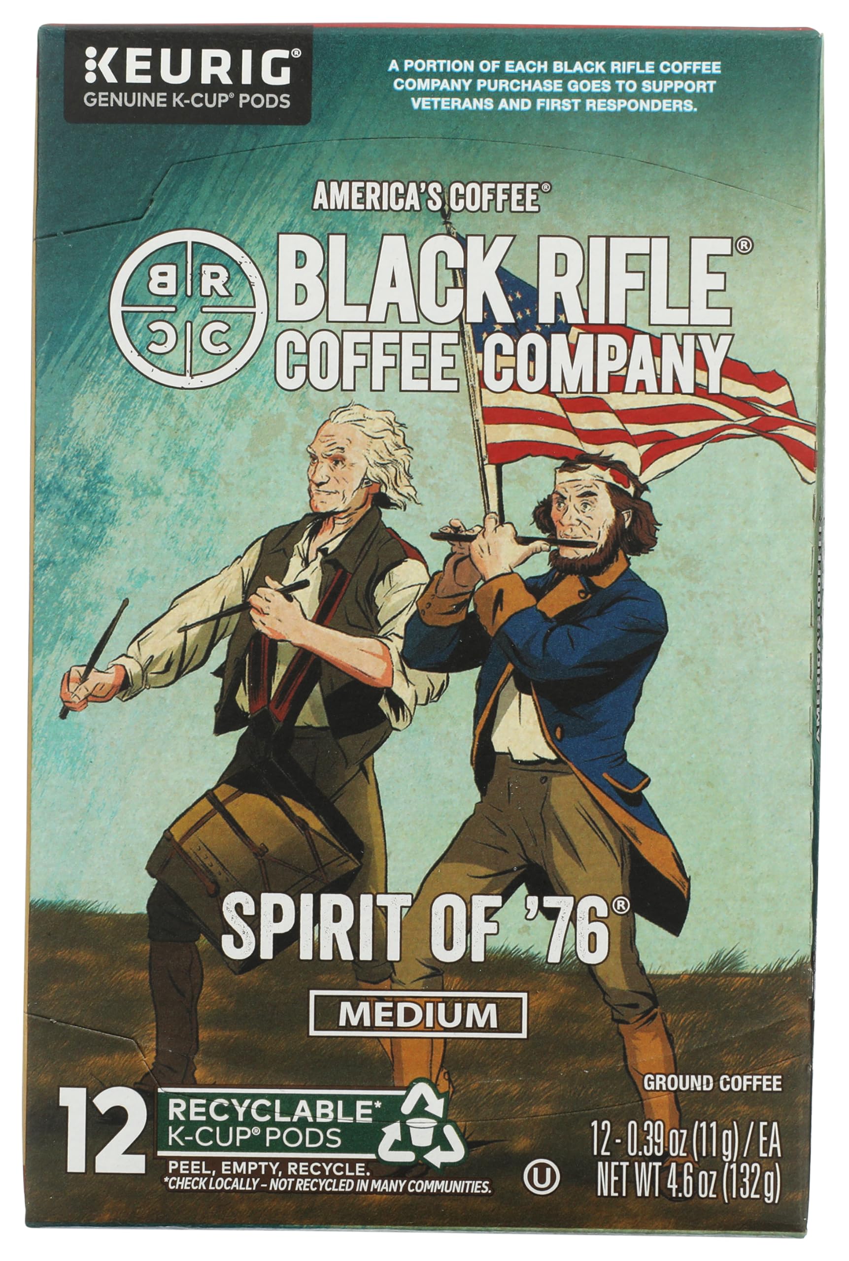 Black Rifle Coffee Company Spirit of '76 Single Serve Pods Medium Roast - 12 count - Roasted in the USA - America's Coffee