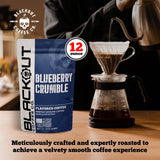 Blackout Coffee Blueberry Crumble Flavored Ground Coffee - Medium Roast, Smooth Taste, Guilt-Free Indulgence - Freshly Roasted 12oz Bag