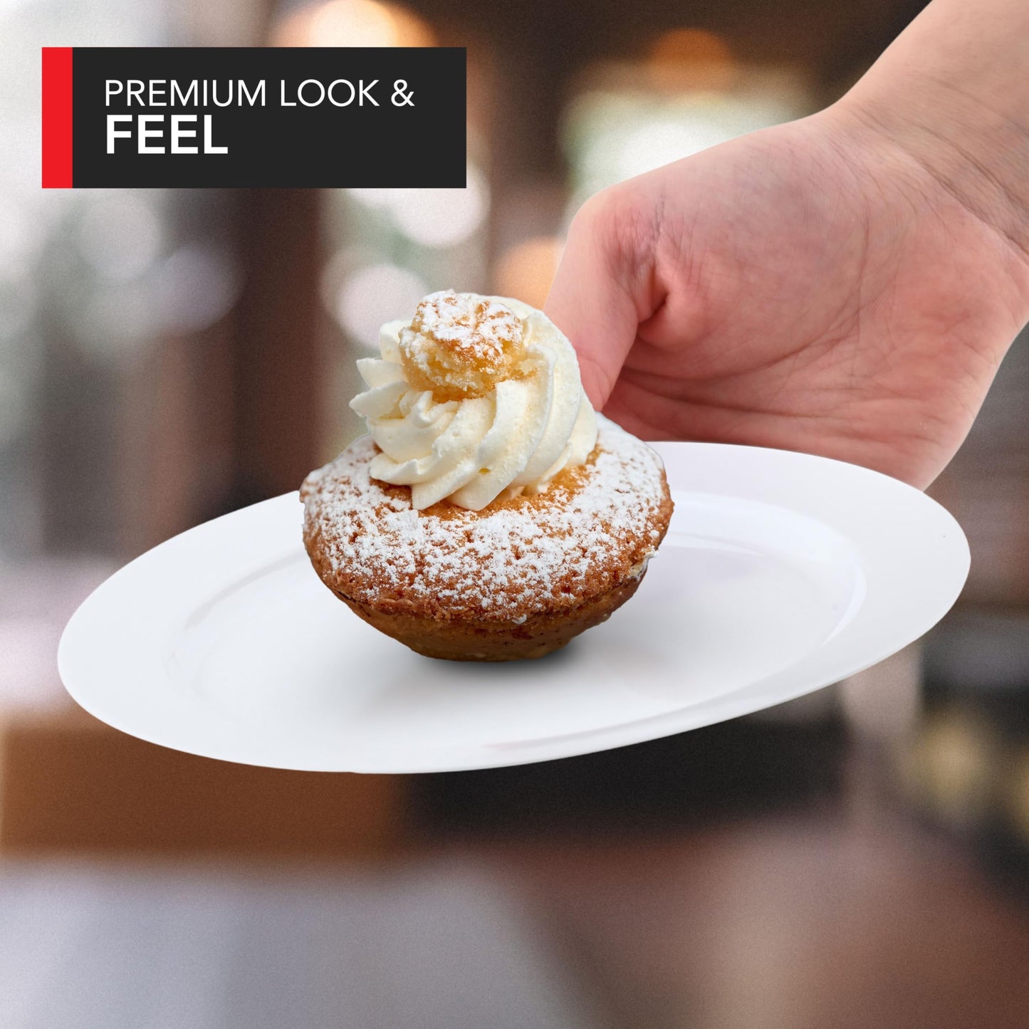 Stock Your Home 100 Count Premium White Plastic Plates, 6 Inch White Disposable Wedding Cake Plates, Heavy Duty Plastic Dessert Plates, Cocktail