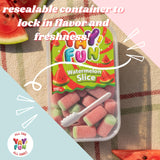 Halal Sour Gummy Watermelon Slices | 6 Pack Bundle (6x7 oz Tubs) | Chewy Sugar-Coated Watermelon Slice Gummy Candy | Resealable Tubs in Bulk