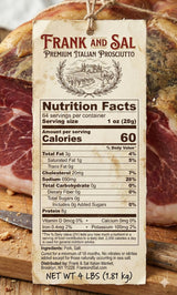 Imported Premium Prosciutto aged 14 months Boneless 4 Pound Sliced. Hand selected and cut from the leg. (4 Pound-Sliced)