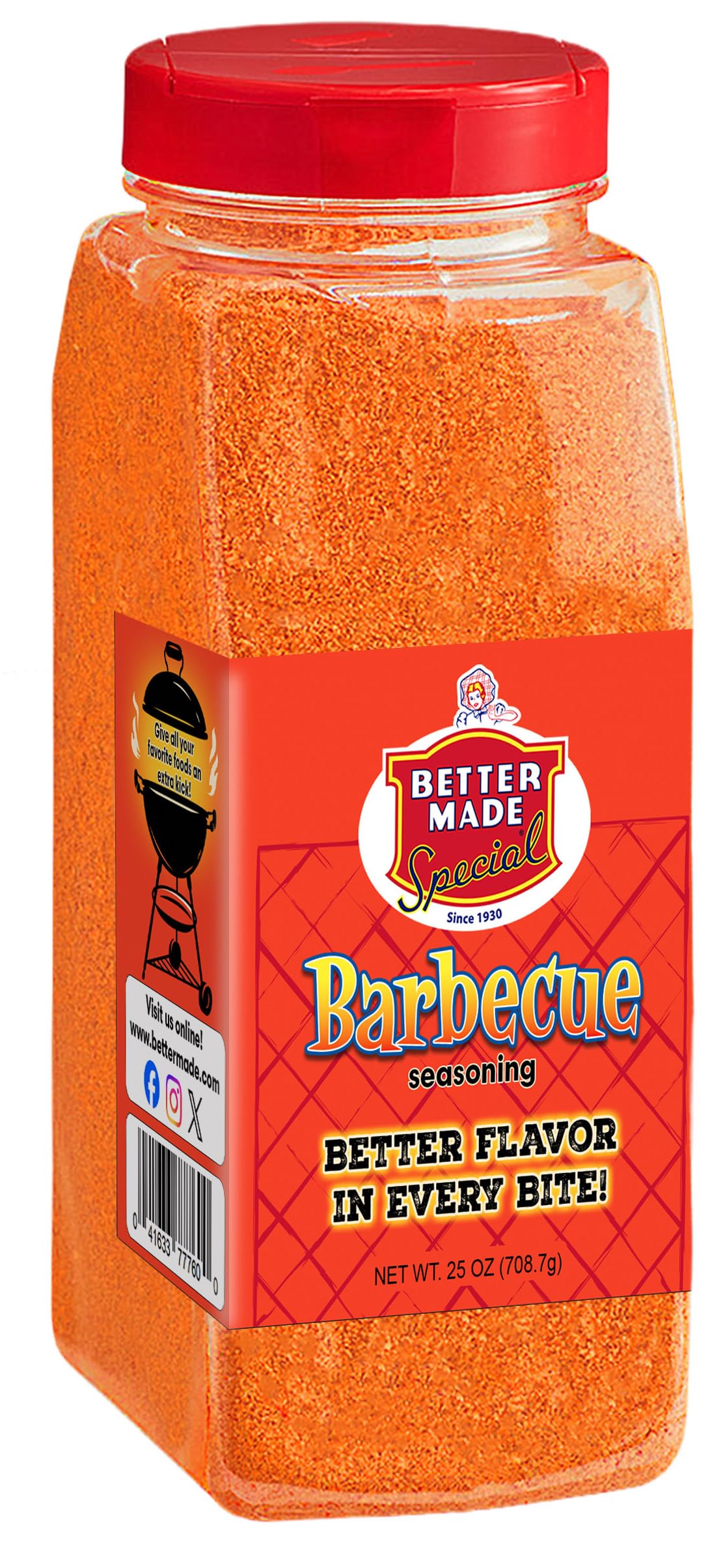 Better Made Flavored Seasoning Shaker Food Service 25oz Container (25OZ, BBQ)