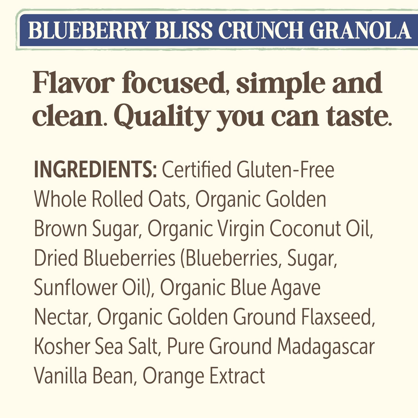 Laura's Gourmet Granola BlueBerry Bliss Crunch, 2 lb, Gluten-Free Oats, Vegan, Dairy & Soy Free Snack, Organic Agave, Chewy Blueberries, Citrus