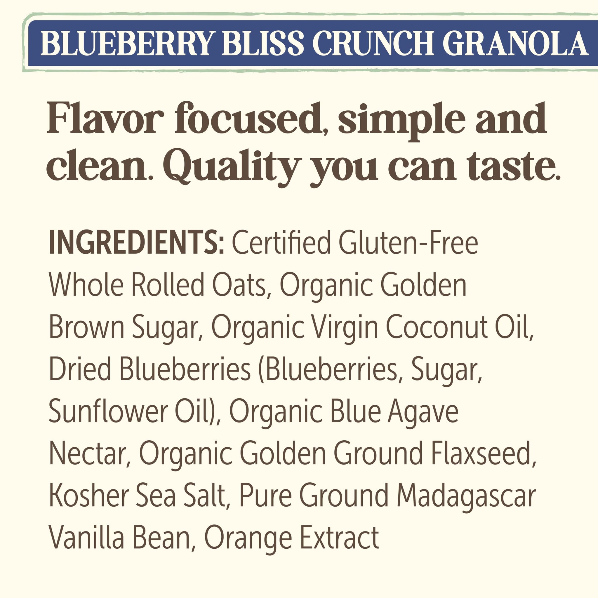 Laura's Gourmet Granola BlueBerry Bliss Crunch, 2 lb, Gluten-Free Oats, Vegan, Dairy & Soy Free Snack, Organic Agave, Chewy Blueberries, Citrus