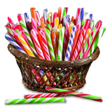 Fun Express Candy Canes Bulk Individually Wrapped - 80 Peppermint Candy Sticks Christmas Candy Assorted Flavors | Perfect for Holiday Parties
