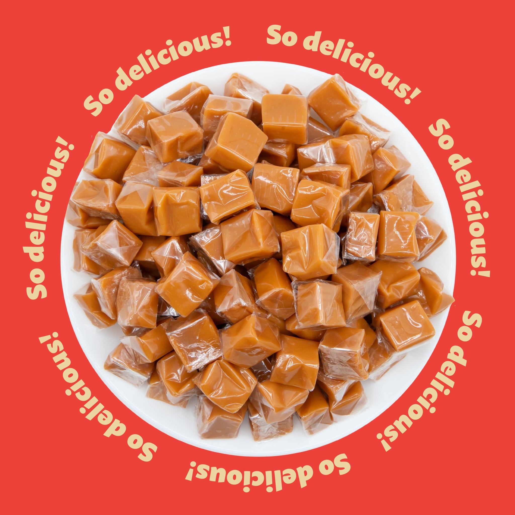 Caramel Cubes Candy | 2-Pound Pack | Vanilla Classic Chewy Squares | Individually Wrapped Caramel Candy Bulk for Sharing, Snacking, Gifting
