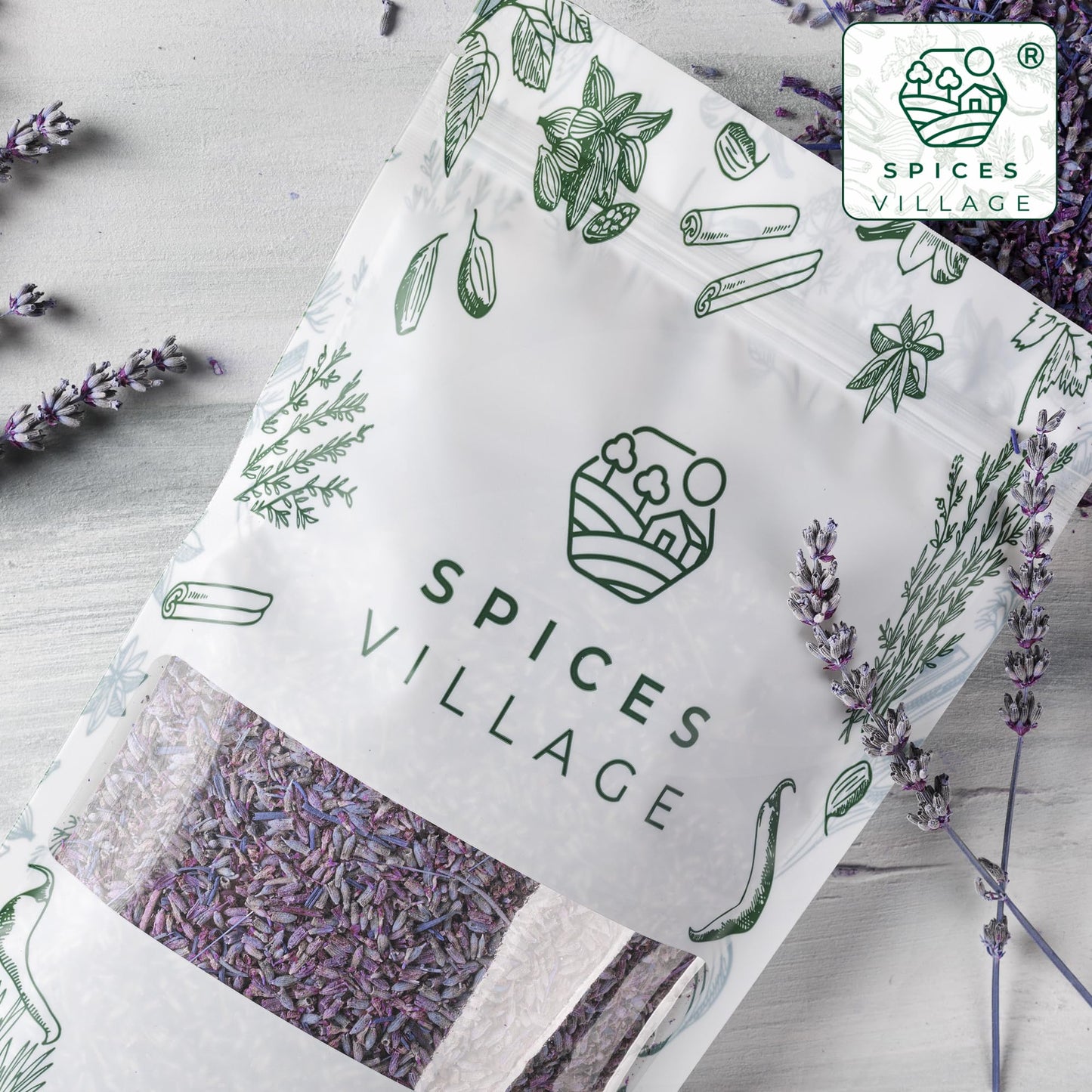 SPICES VILLAGE Dried Lavendar, Dried Lavender Buds, 2 oz, Herbal Tea, Potpourri, Wedding Confetti, Pillow - Kosher, Gluten Free, Vegan, Non GMO