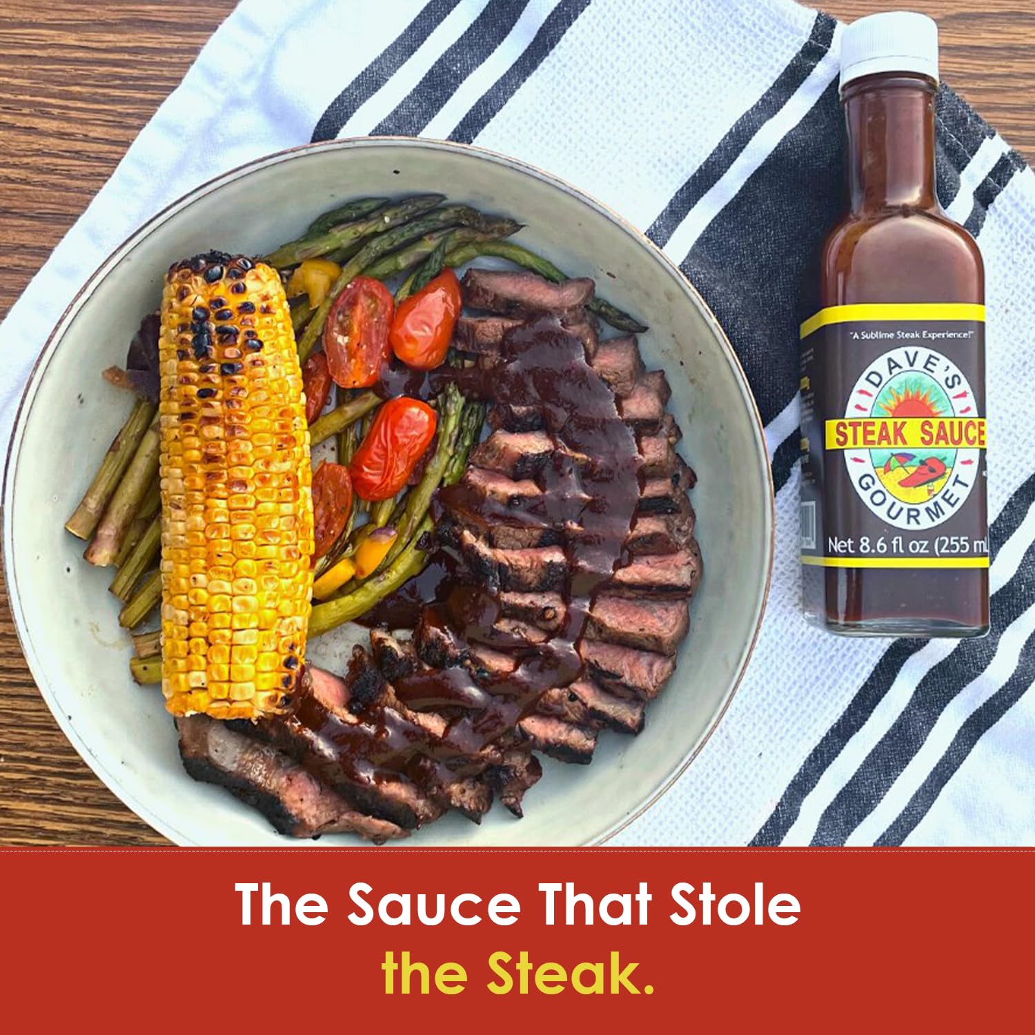 Dave's Gourmet Original Steak Sauce - Bold Tangy Tamarind & Orange Blend - No Heat - Perfect Marinade for Steaks, Ribs, Grilled Chicken & More - Vegan