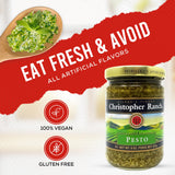 Christopher Ranch Gourmet Pesto Sauce | Fresh Basil, Almonds & Parmesan | Rich and Savory Garlic Blend | Perfect for Pasta, Pizza, Dips, and Roasting