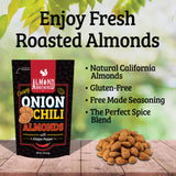Almond Brothers Roasted Almonds - Crispy Onion n' Chili with Aleppo Pepper - Pack of 3, 5 oz - Hand Crafted, Gluten-Free, Non-GMO