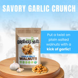 Brothers Nuts Garlic Salty Walnuts - Organic, Sprouted Walnuts - Healthy Keto Snack - Vegan, Gluten-Free, Kosher - No Preservatives - 6 oz